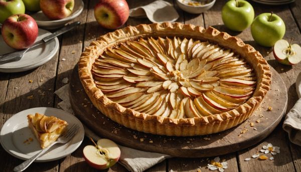 Tarte aux pommes rustique et croustillante au beurre fin